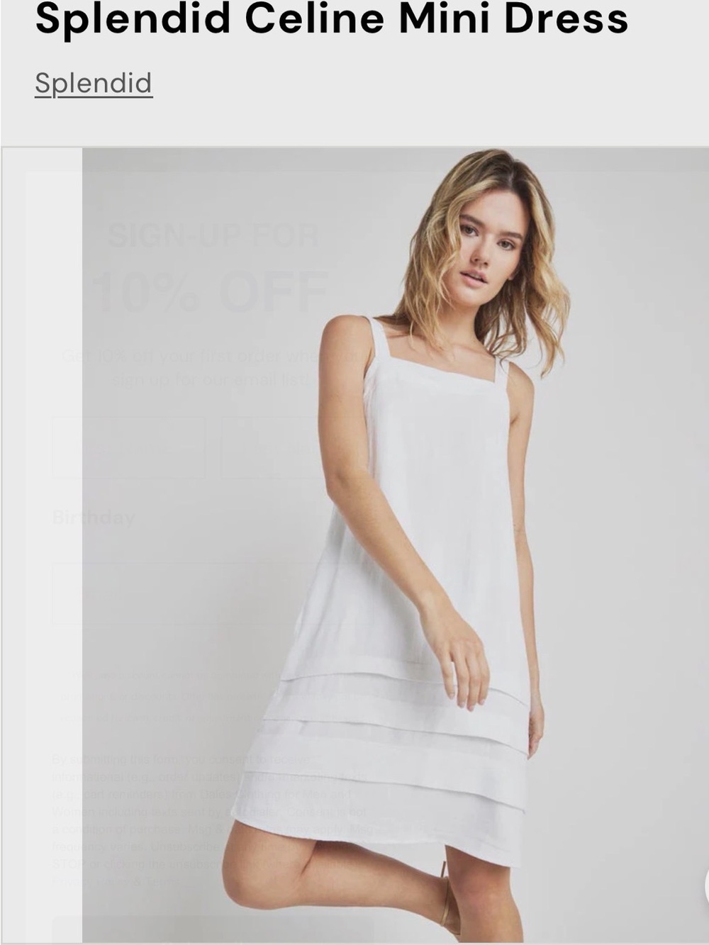 Splendid linen tiered dress white med